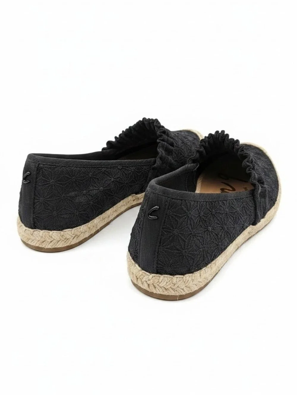 Nwot Sam Edelman Black Crochet Espadrille Ballet Flats.